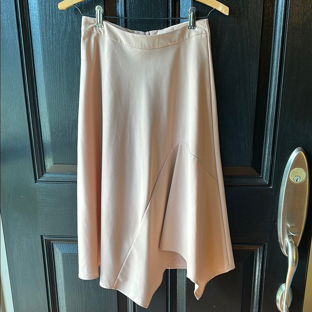 Zara Elegant Soft Blush Pink Asymmetrical Skirt XS